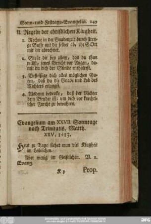 Evangelium am XXVII. Sonntage nach Trinitatis. Matth, XXV, 1 - 13.