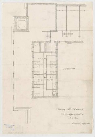 Thiersch, Friedrich von; Wiesbaden; Kurhaus - Grundriss 2. OG