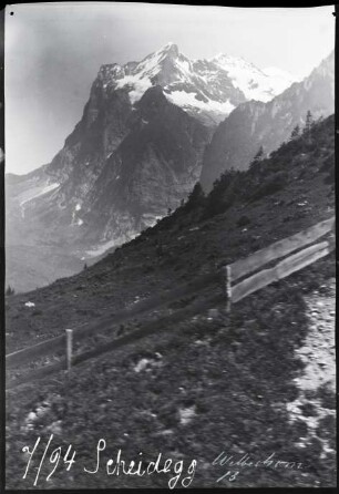 Blick auf das Wetterhorn, von der Kleinen Scheidegg aus
