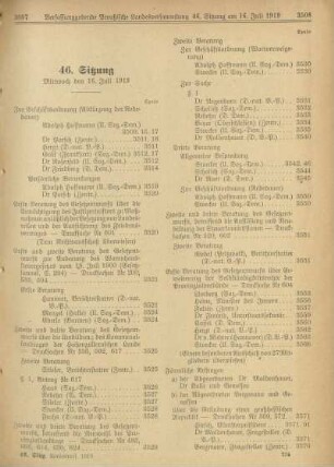 46. Sitzung, Mittwoch den 16. Juli 1919