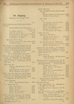 46. Sitzung, Mittwoch den 16. Juli 1919