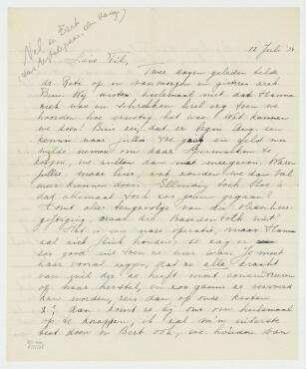 Brief von Nel und Bert van der Le[c]k an Til Brugman. [o. O.]