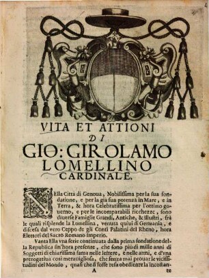 Vita et attioni di Gio. Girolamo Lomellino, Cardinale