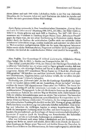 Präffcke, Hans :: Der Kunstbegriff Alfred Lichtwarks, (Studien zur Kunstgeschichte, 37) : Hildesheim, Olms, 1986
