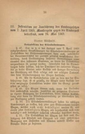 Vierter Abschnitt. Desinfektion der Eisenbahnwagen