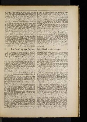 Der Kampf um den Hochberg. Feldpostbrief aus dem Westen.