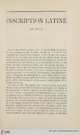 N.S. 12.1865: Inscription latine de Nice