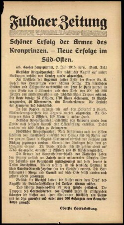 Ausgabe vom Freitag, den 02. Juli 1915.