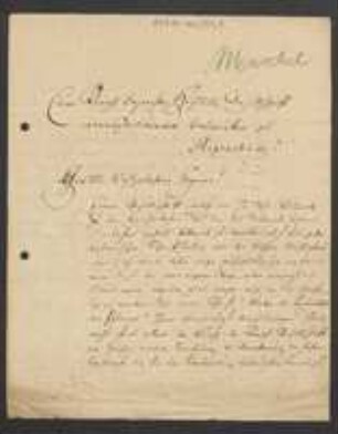 Brief von August Wilhelm Eduard Theodor Henschel an Regensburgische Botanische Gesellschaft