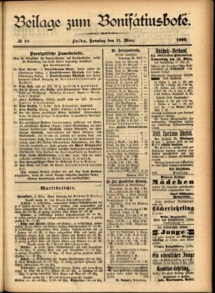 Zweite Ausgabe vom Sonntag, den 11. März 1900.