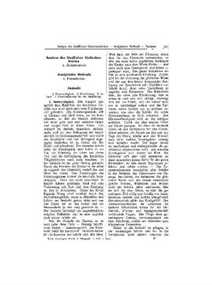 Analytische Methode s.Formalstufen