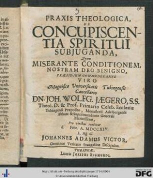 Praxis Theologica De Concupiscentia Spiritui Subjuganda