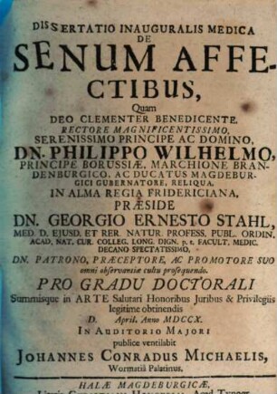 Diss. inaug. med. de senum affectibus