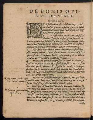 De Bonis Operibus Disputatio.