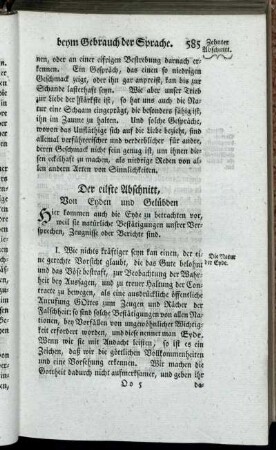 Der eilfte Abschnitt, von Eyden und Gelübden