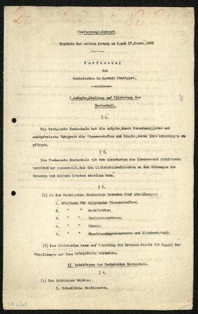 Verfassungs-Entwurf 1920