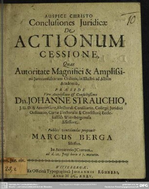 Conclusiones de actionum cessione
