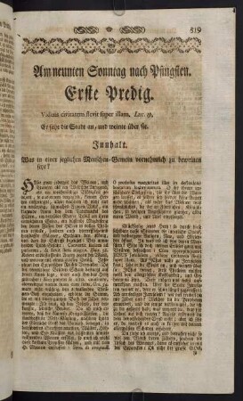 519-534, Am neunten Sonntag nach Pfingsten