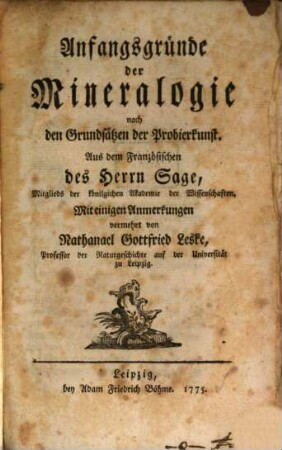 Anfangsgründe der Mineralogie nach den Grundsätzen der Probierkunst