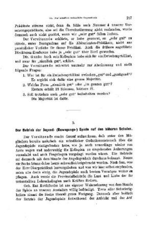 Der Betrieb der Jugend- (Bewegungs-) Spiele auf den höheren Schulen : [Ohne vorherige schriftliche Berichterstattung verhandelte Gegenstände]