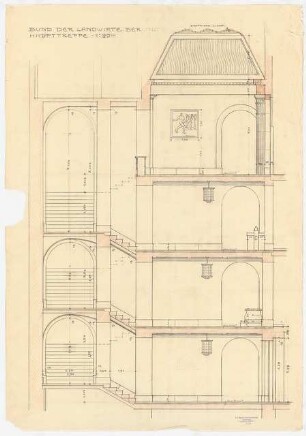 Haus des Bundes der Landwirte, Berlin: Schnitt Haupttreppe 1:20