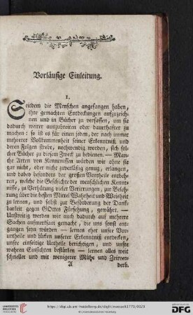 Vorläufige Einleitung