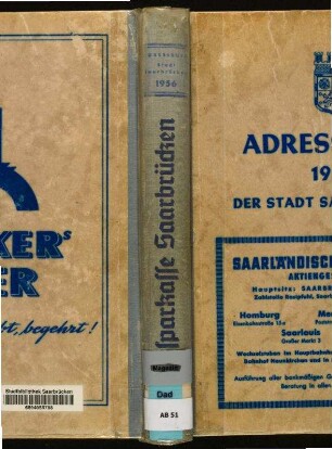 1956, Adressbuch der Stadt Saarbrücken
