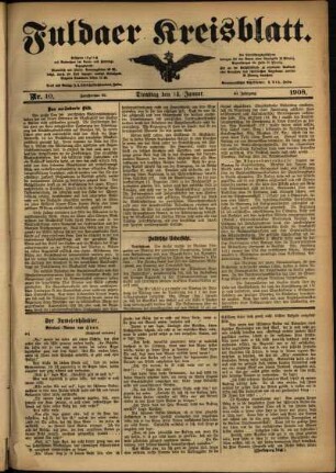 Ausgabe vom Dienstag, den 14. Januar 1908.