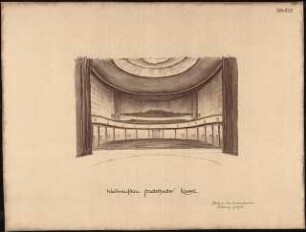 Staatstheater Kassel: (Lichtpause von Inv.Nr. 35789):Perspektivische Ansicht Zuschauerraum