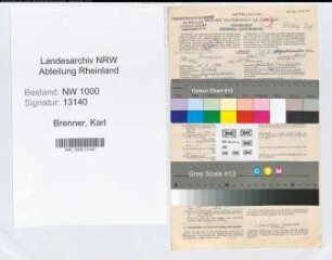 Entnazifizierung Karl Brenner, geb. 11.02.1900 (Landesinspektor)
