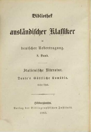 Dante Alighieri's Göttliche Komödie, 1. Die Hölle