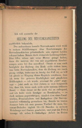 Heilung der Nervenkrankheiten