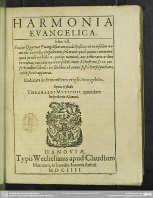 Harmonia evangelica ...
