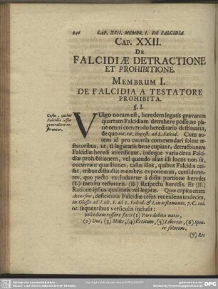 Cap. XXII. De Falcidiae Detractione Et Prohibitione