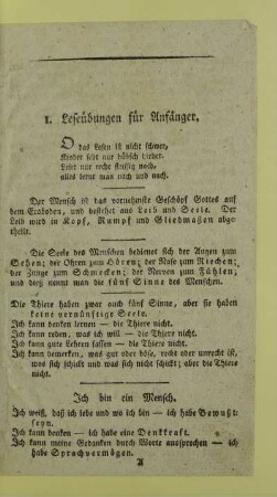 I. Leseübungen für Anfänger