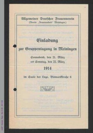 Einladung und Tagesordnung zur 4. Gruppentagung des ADF in Meiningen