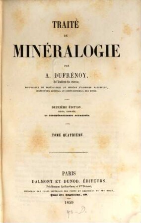 Traité de Minéralogie, 4