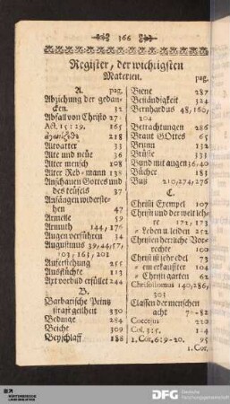 Register, der wichtigsten Materien.