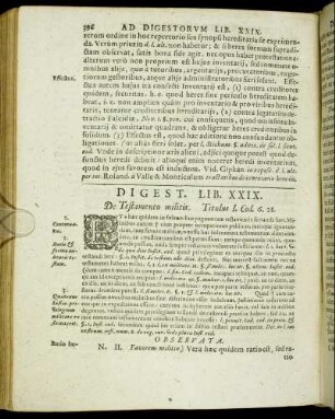 Digest. Lib. XXIX. De Testamento militis.
