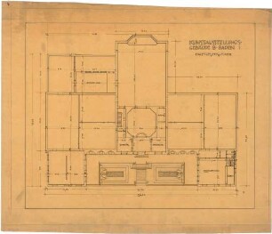 Billing, Hermann; Baden-Baden; Kunsthalle - Grundriss Hauptgeschoss