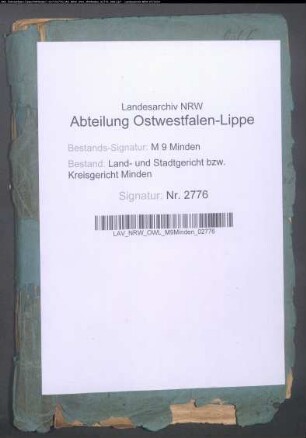 Nachlass der verstorbenen Witwe Marianne Stern geb. Meyerstein, Minden.