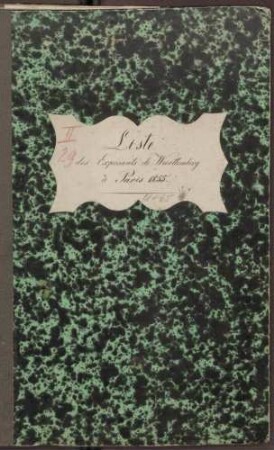 Industrieausstellung in Paris 1855 (Liste des Exponats de Württemberg à Paris 1855)