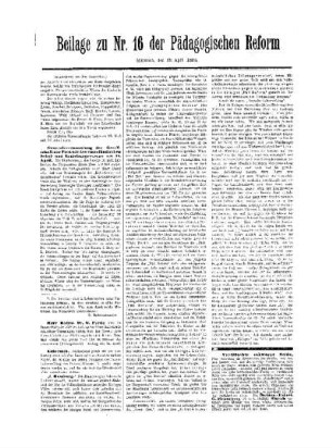 Aus Hamburg : (Fortsetzung aus dem Hauptblatt) ; Beilage zu Nr. 16 der Pädagogischen Reform