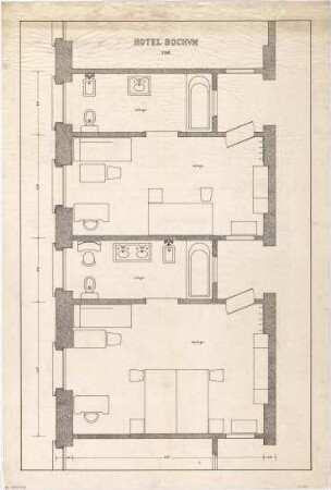 Billing, Hermann; Bochum (Nordrhein-Westfalen); Hotel Bochum - Teilgrundriss