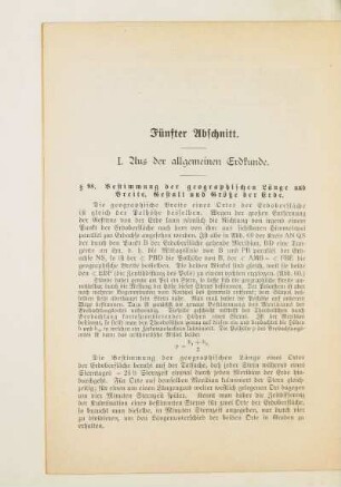 I. Aus der allgemeinen Erdkunde