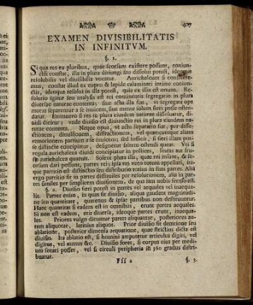 Examen Divisibilitatis In Infinitum.