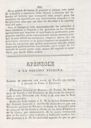 Apéndice á la seccion primera