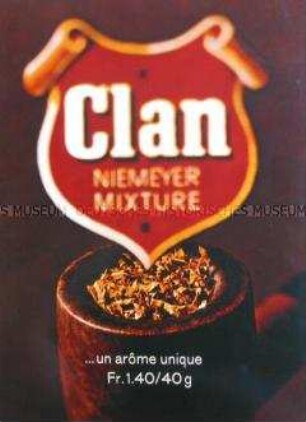 Werbeschild für "Clan"-Tabak