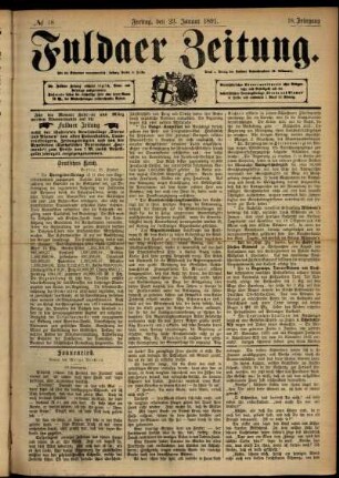 Ausgabe vom Freitag, den 23. Januar 1891.