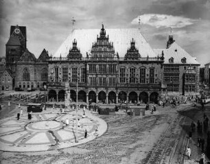Bremen. Marktplatz. Blick zum Rathaus